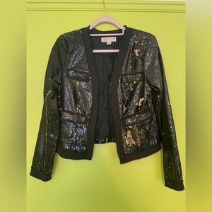 Michael Kors Black Opalescence  Blazer with Sequined Finish